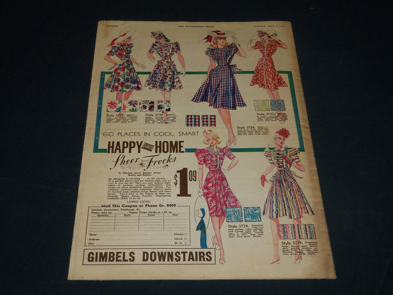 1940 MAY 5 THE PITTSBURGH PRESS SUNDAY ROTO SECTION - ,AUREEM O'HARA - NP 4546