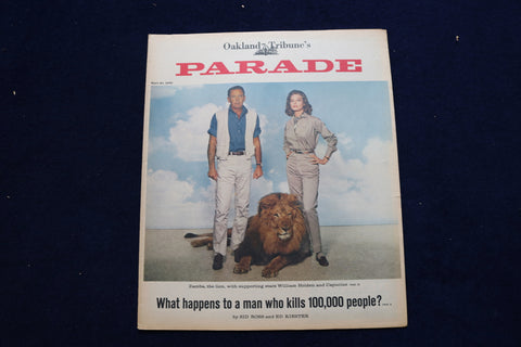1962 MAY 20 PARADE MAGAZINE - WILLIAM HOLDEN, CAPUCINE & ZAMBA COVER - E 22380