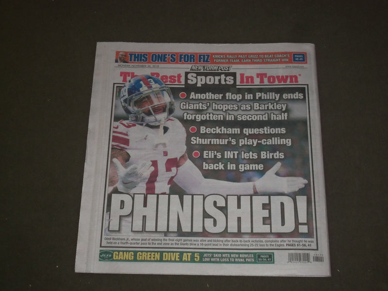 2018 NOVEMBER 26 NEW YORK POST NEWSPAPER - BOARDER CHAOS - U.S. FIRES TEAR GAS