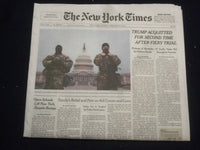 2021 FEBRUARY 14 NEW YORK TIMES - TRUMP ACQUITTED FOR SECOND TIME AFTER TRIAL