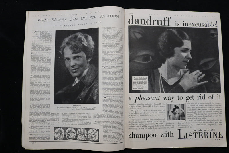 1930 MAY NEEDLECRAFT MAGAZINE - AMELIA EARHARET ON AIRCRAFT COVER - E 9948