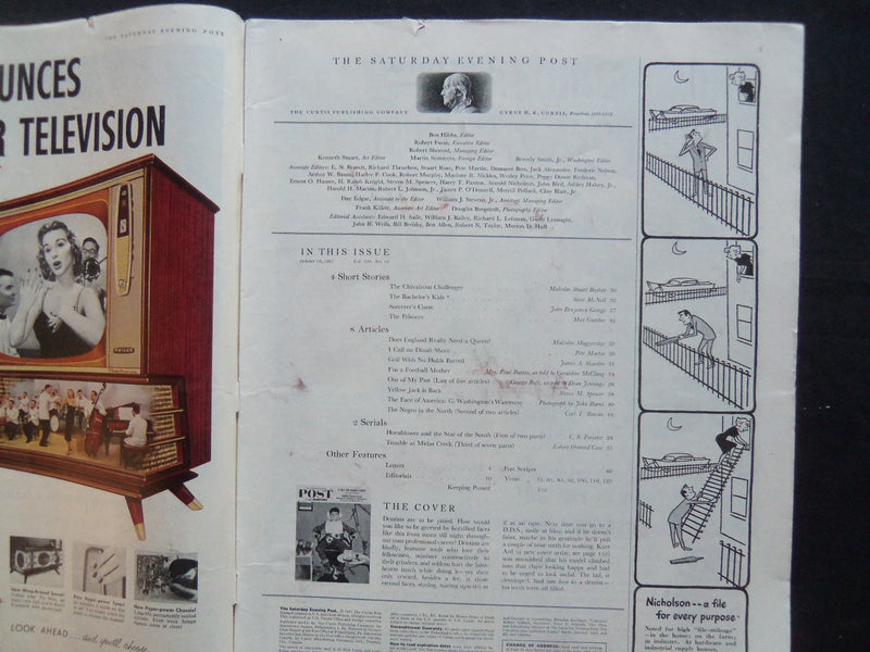 1957 OCT 19 THE SATURDAY EVENING POST MAGAZINE - I CALL ON DINAH SHORE - SP 2156