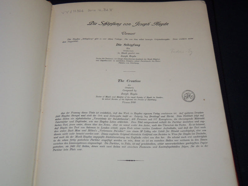1900'S JOSEPH HAYDN WERKE BOUND VOLUMES LOT OF 7 - GERMAN - KD 985D