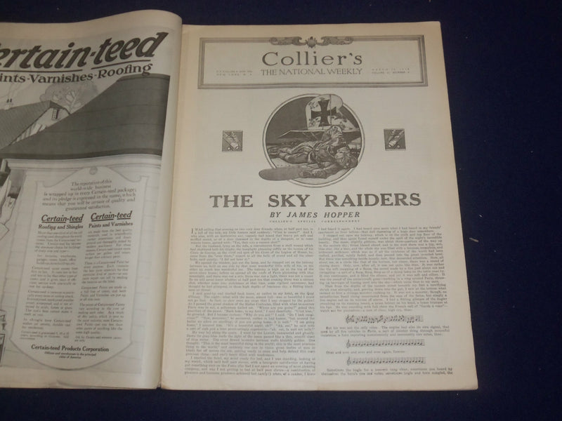1918 MARCH 30 COLLIER'S MAGAZINE - THE SKY RAIDERS - ST 6729