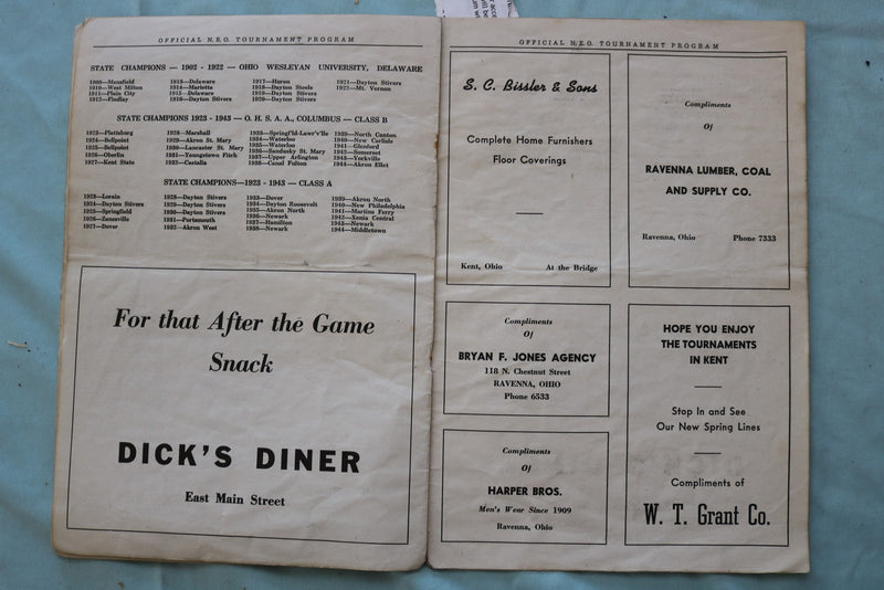 1945 OHIO HIGH SCHOOL ATHLETIC ASSOCIATION BASKETBALL PROGRAM - K 3317