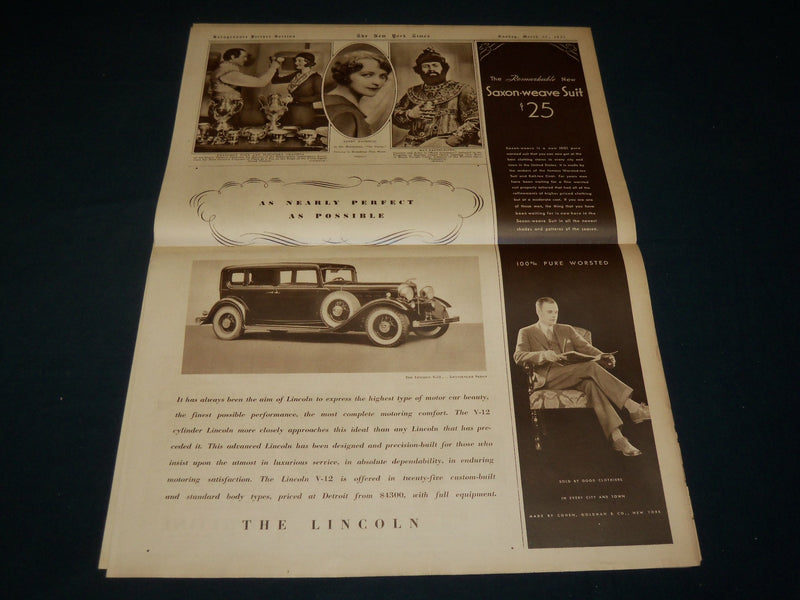 1932 MARCH 27 NEW YORK TIMES ROTO PICTURE SECTION - BRIAND FUNERAL - NT 9384