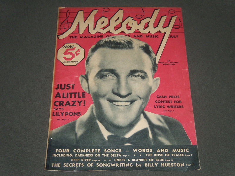 1935 FEBRUARY MELODY MAGAZINE - BING CROSBY COVER - J 2418