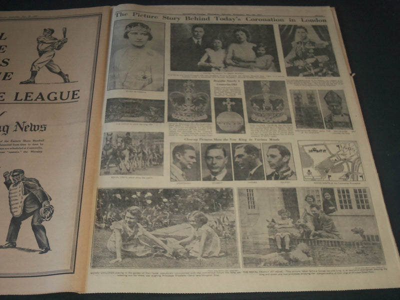 1937 MAY 12 WILMINGTON JOURNAL NEWSPAPER BRITAIN CROWNS KING GEORGE VI - NT 7294