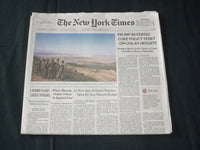 2019 MARCH 22 NEW YORK TIMES - TRUMP REVERSES CORE POLICY TENET ON GOLAN HEIGHTS