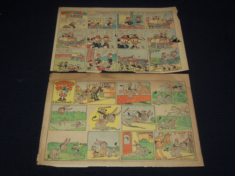 1940-1944 DONALD DUCK NEWSPAPER COLOR COMIC STRIPS - LOT OF 10 - NP 9179