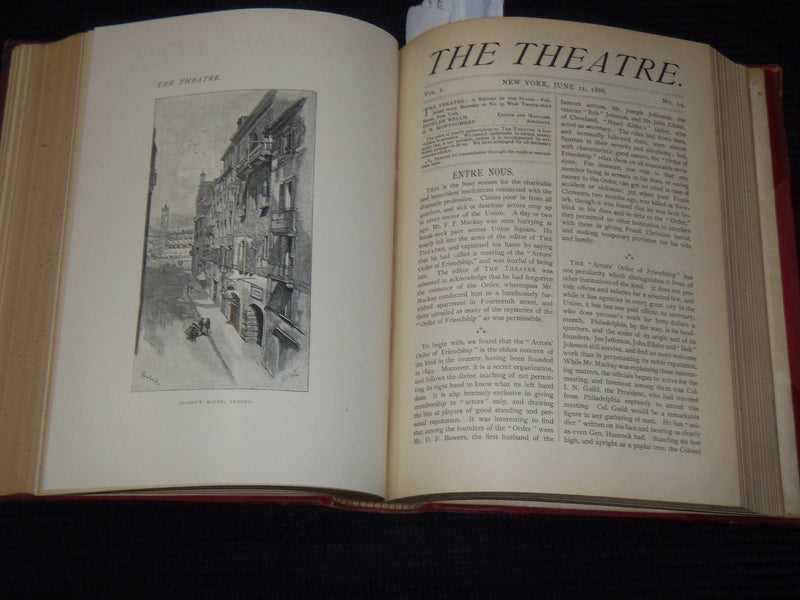 1886 MARCH-SEPTEMBER THE THEATRE ILLUSTRATED MAGAZINE BOUND VOLUME - KD 3806O