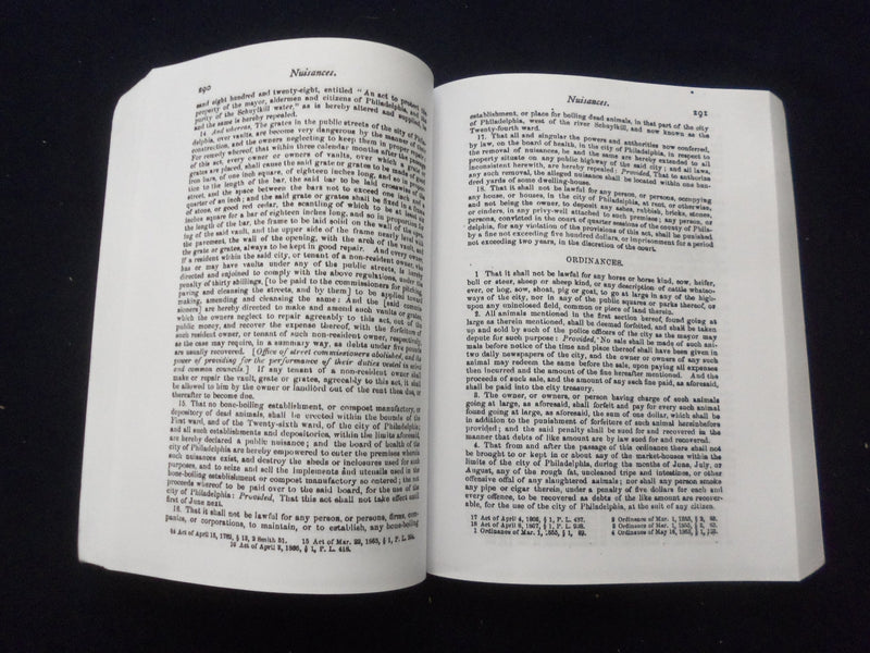 PHILADELPHIA LAWS AND ORDINANCES 1867 DIGEST REPRINT SOFTCOVER BOOK - KD 8500