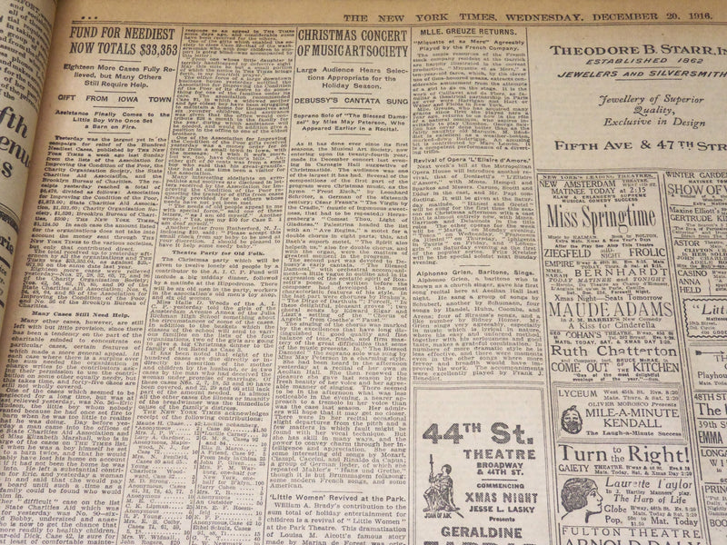 1916 DEC 16 NEW YORK TIMES - LLOYD GEORGE DEMANDS COMPLETE RESTITUTION - NT 8651