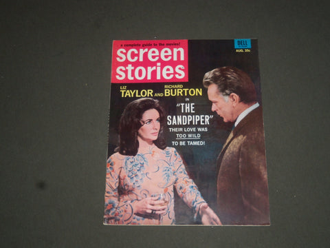 1965 AUG SCREEN STORIES MAGAZINE - LIZ TAYLOR & RICHARD TAYLOR COVER - SP 7543