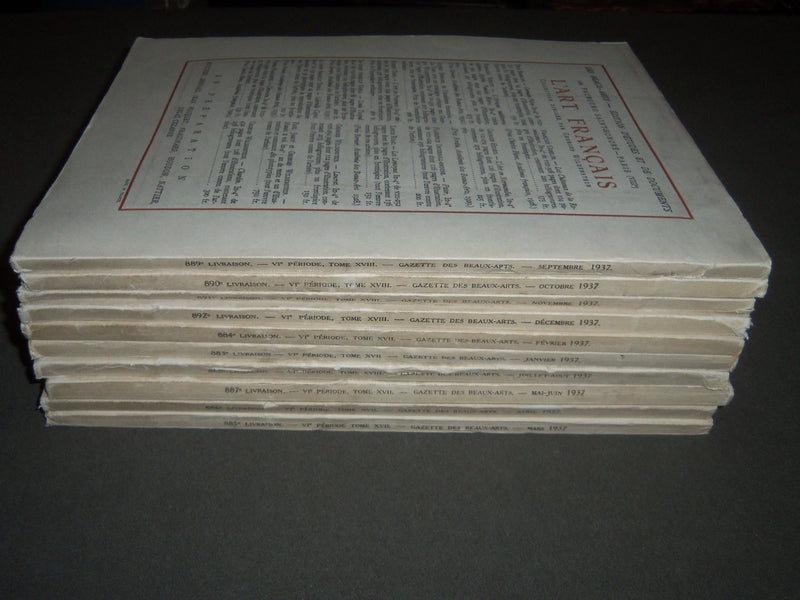 1937 GAZETTE DES BEAUX-ARTS FRENCH MAGAZINE LOT OF 10 - COMPLETE YEAR - O 3037