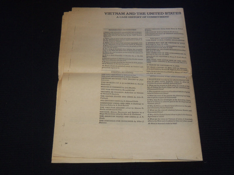 1966 OCTOBER VIETNAM AND THE UNITED STATES NEWSPAPER - ANTHONY AUSTIN - NP 2150S
