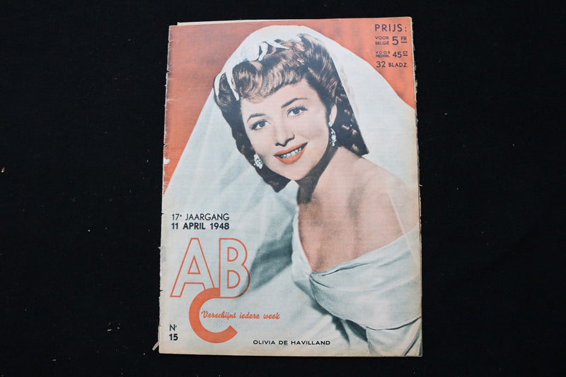 1948 APRIL 11 ABC MAGAZINE - OLIVIA DE HAVILLAND COVER - E 25261