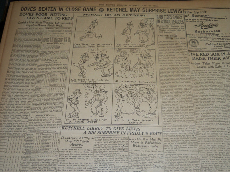1910 MAY 23 THE BOSTON HERALD - TWO FALL DEAD ON SEEING COMET - BH 337