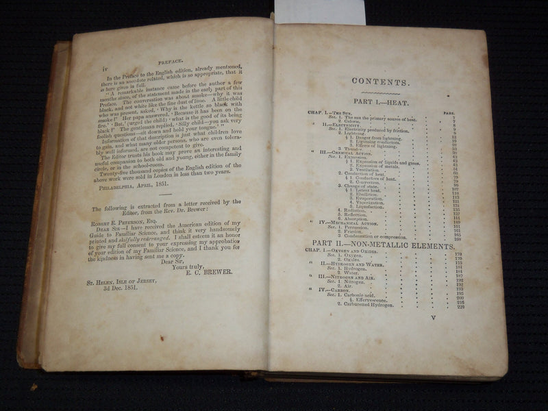 1856 R. E. PETERSON'S FAMILIAR SCIENCE OF COMMON THINGS BOOK - J 8127