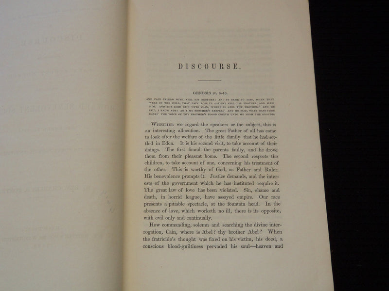 1854 HOWARD BENEVOLENT SOCIETY REV. MR. PORTER'S DISCOURSE BOOK - J 7541