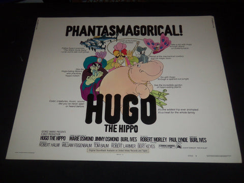 1976 HUGO THE HIPPO 1/2 SHEET MOVIE POSTER - MARIE OSMOND, BURL IVES - P 348