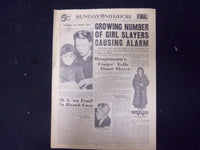1938 JAN 30 NY SUNDAY MIRROR-GROWING NUMBER OF GIRL SLAYERS CAUSING ALARM-NP2254