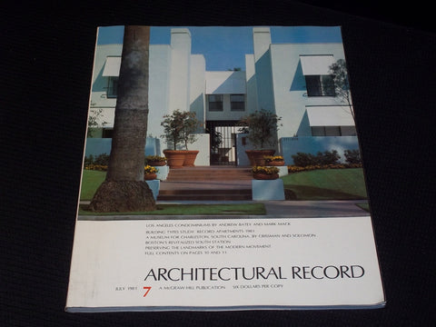 1981 JULY ARCHITECTURAL RECORD MAGAZINE - L.A. CONDOS FRONT COVER - E 5951