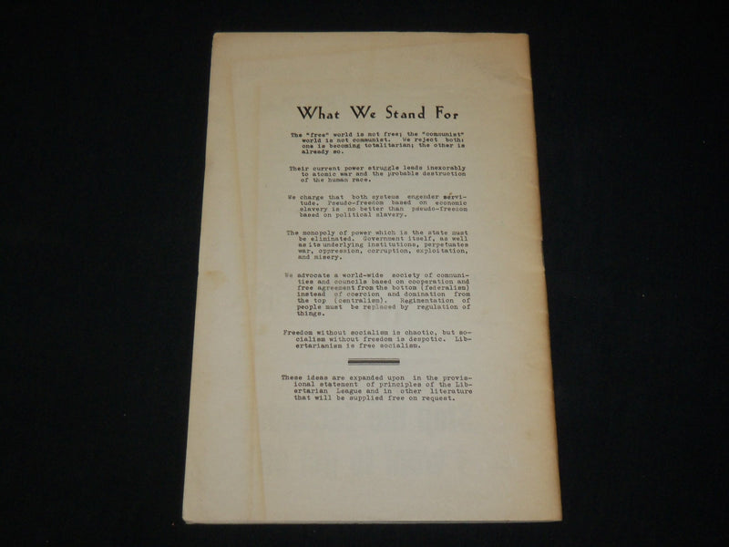 1965 SUMMER TOWARDS ANARCHISM ORDER IN FREEDOM ISSUE NO. 50 - J 6543