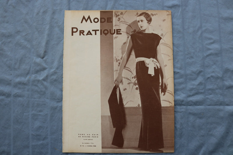 1936 APRIL 4 MODE PRATIQUE MAGAZINE - ROBE DU SOIR - FRENCH - E 26448