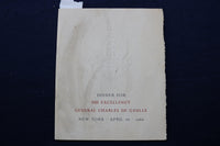 1960 APRIL 26 GENERAL CHARLES DE GAULLE DINNER PROGRAM SOFTCOVER BOOK - K 904