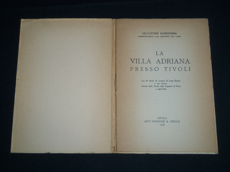 1948 LA VILLA ADRIANA CATALOG BY SALVATORE AURIGEMMA - NICE PLATES - J 4149
