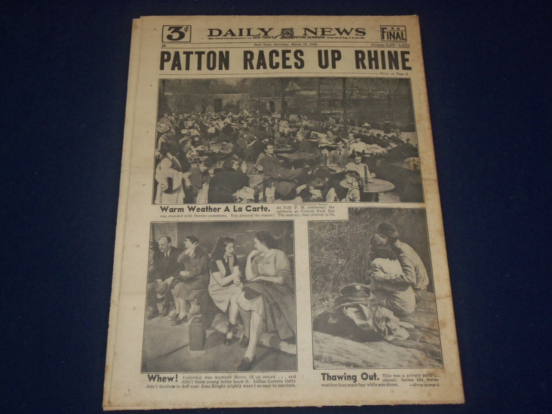 1945 MARCH 17 NEW YORK DAILY NEWS - RECORD RAID SEARS KOBE HEADLINE - NP 1770