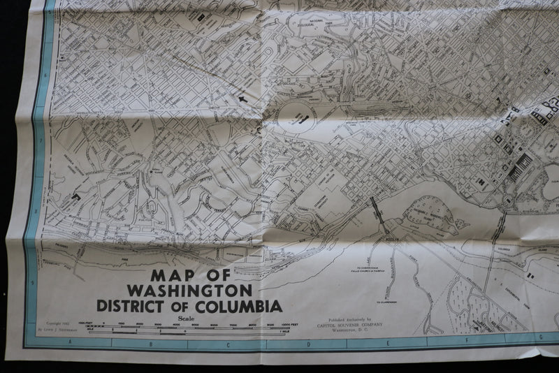 1942 WASHINGTON DISTRICT OF COLUMBIA CITY MAP - FOLD-OUT - K 2216