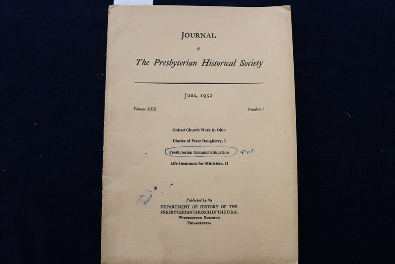 1951-1952 PRESBYTERIAN HISTORICAL SOCIETY BULLETIN - LOT OF 4 - O 3401
