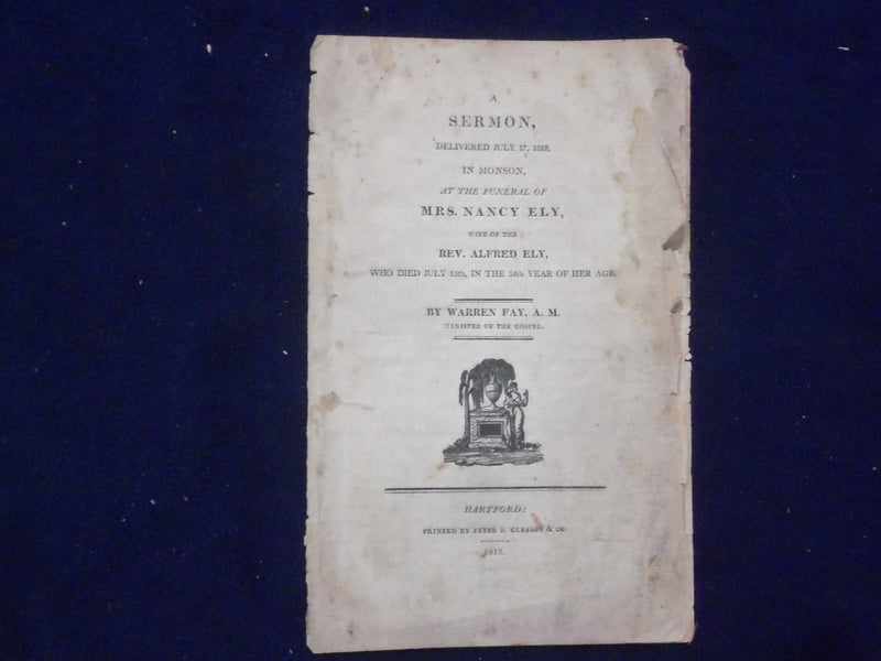 1812 MRS. NANCY ELY FUNERAL SERMON SOFTCOVER BOOKLET - K 228