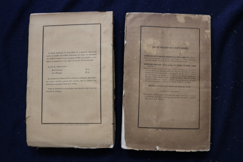 1847-1894 ANNALES DE LA SOCIETE LINNEENNE DE LYON BOUND VOLUMES-LOT OF 13-O 3495