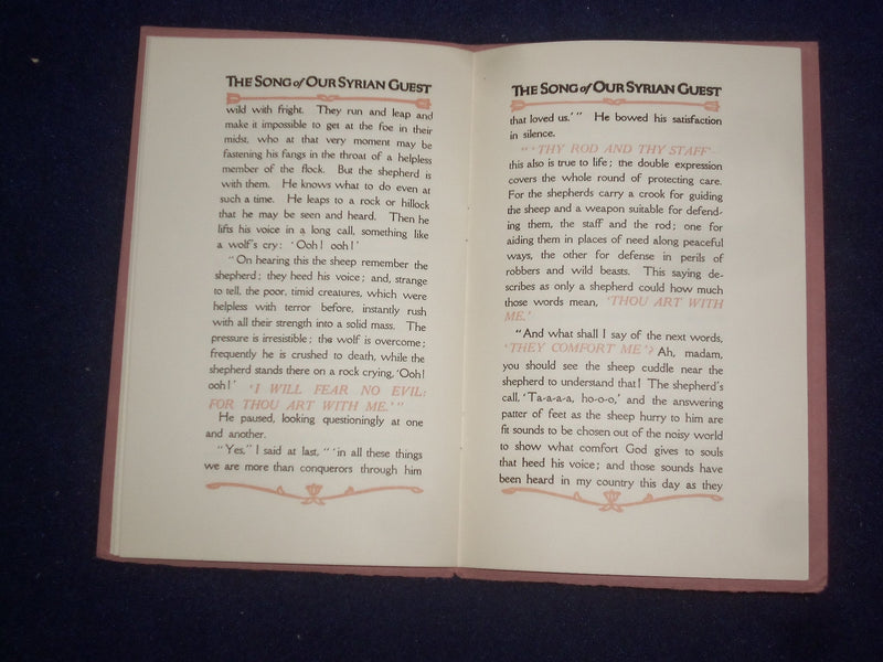 1934 THE SONG OF OUR SYRIAN GUEST SOFTCOVER BOOK BY WILLIAM ALLEN KNIGHT- J 9652