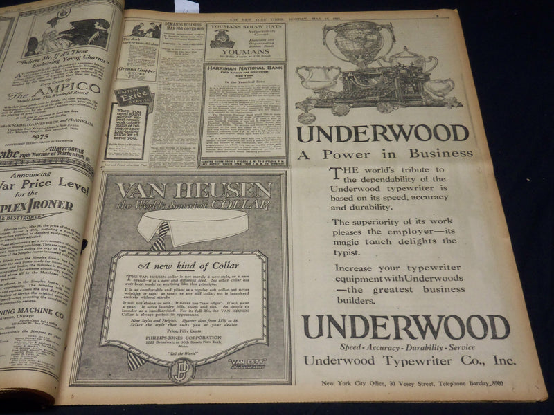 1921 MAY 16 NEW YORK TIMES NEWSPAPER - EDISON WANTS COLLEGE MEN - NT 7850