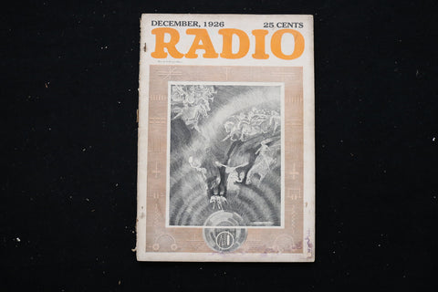 1926 DECEMBER RADIO MAGAZINE - GREAT FRONT COVER - E 11158