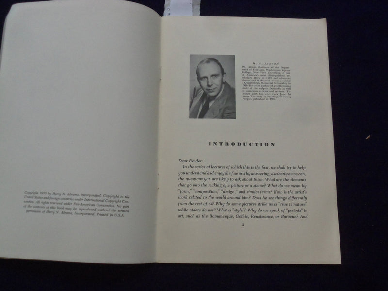 1953 HOW TO APPRECIATE ART SOFTCOVER BOOK BY H.W. JANSON - J 9645
