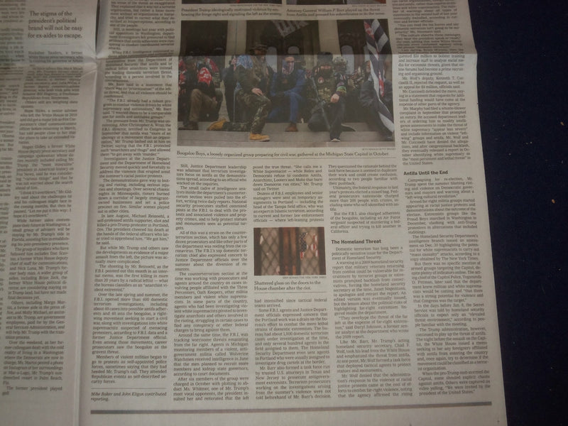 2021 JAN 31 NEW YORK TIMES -SEARCH FOR THREATS ON LEFT AS FAR-RIGHT PERIL BREWED