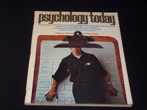 1972 APRIL PSYCHOLOGY TODAY MAGAZINE - PIGEONS PERSONS & PIECE RATES - E 7673