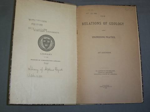 1889 THE RELATIONS OF GEOLOGY AND ENGINEERING PRACTICE - J 4920