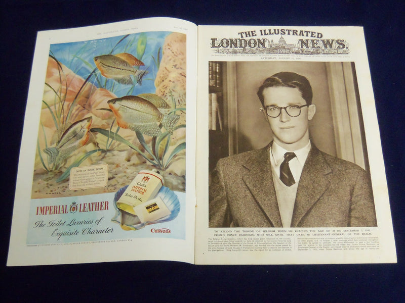 1950 AUGUST 12 ILLUSTRATED LONDON NEWS MAGAZINE - PRINCE BAUDOUIN - E 8144