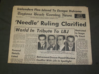 1973 JAN 23 DAYTONA BEACH EVENING NEWS NEWSPAPER - LYNDON JOHNSON DEAD - NP 3201