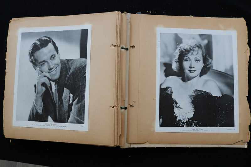 1930'S FABULOUS MOVIE STARS PUBLICITY PHOTOS SCRAPBOOK - E 24932
