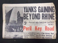1945 MARCH 13 NEW YORK JOURNAL AMERICAN - YANKS GAINING BEYOND RHINE - NP 2301