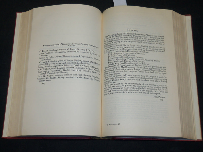 1964 MEASURING THE NATION'S WEALTH VOLUME NO. 29 - U. S. CONGRESS - KD 5893