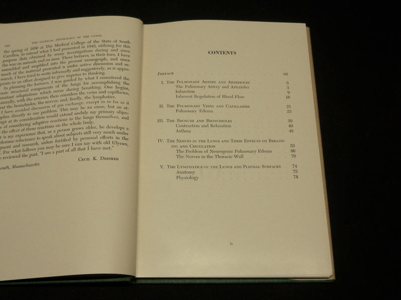 1954-1957 THE LUNG CLINICAL PHYSIOLOGY BOOKS LOT OF 2 - DRINKER - KD 2769V