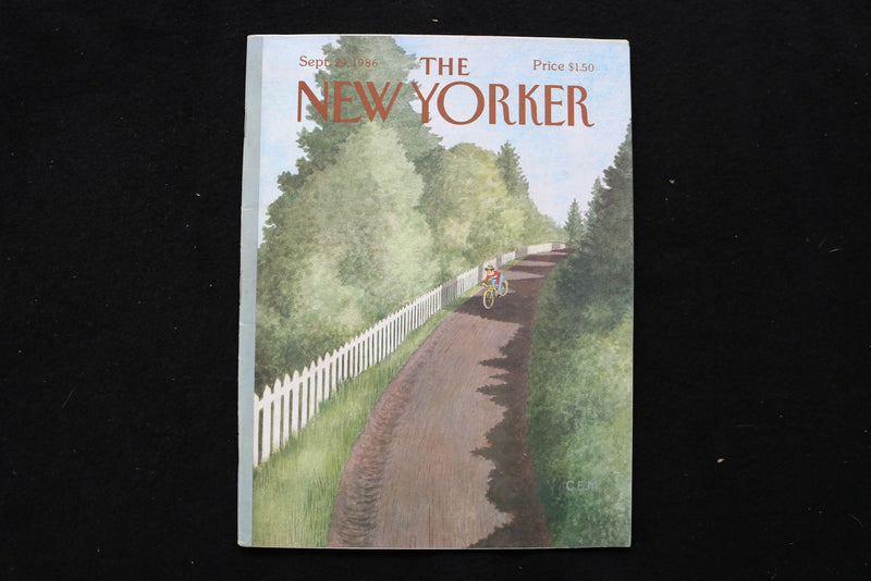 1986 SEPTEMBER 29 NEW YORKER MAGAZINE - GREAT ILLUSTRATED COVER - NY 3267